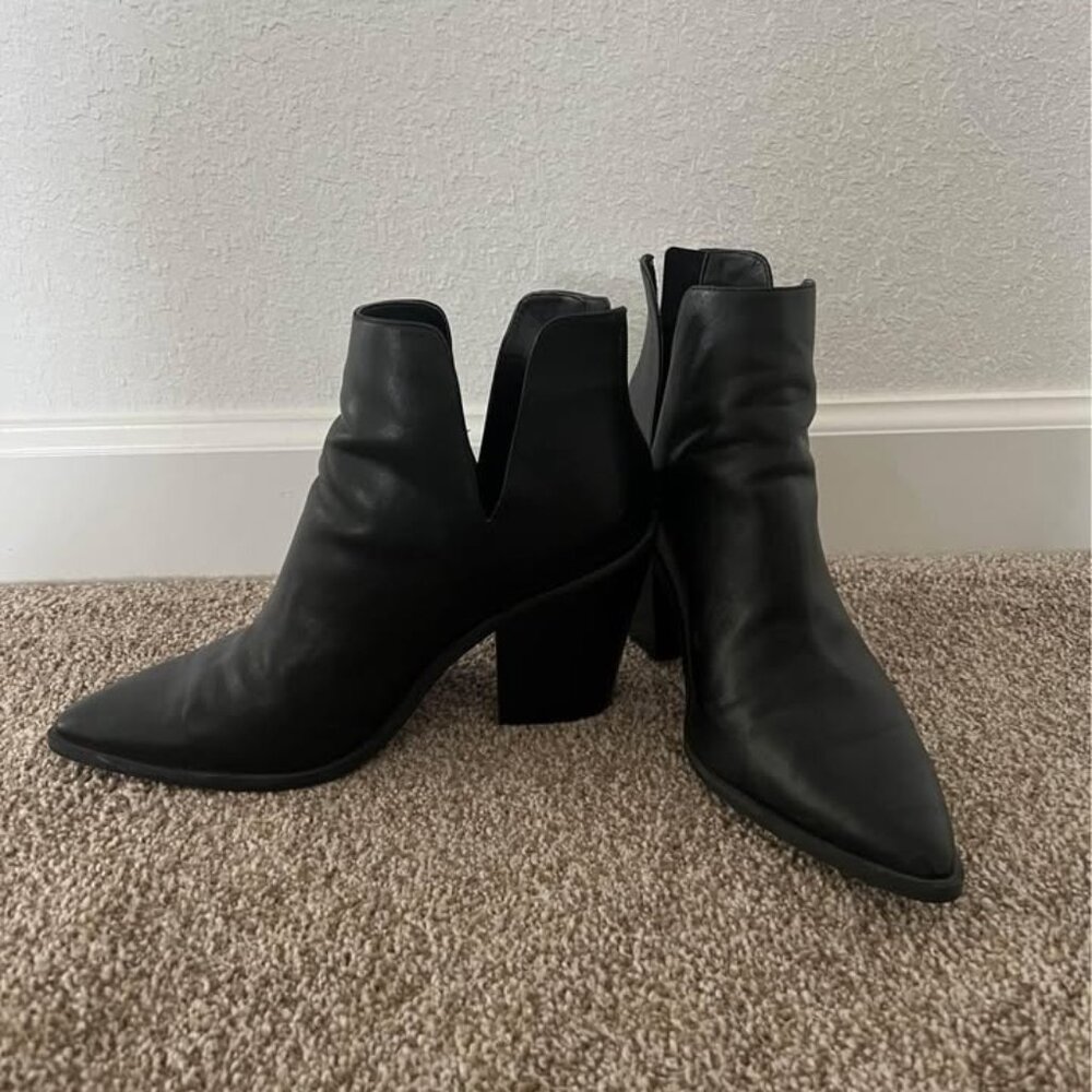 Nordstrom Black Leather Booties Size 10